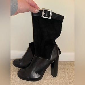 Rachel Zoe Leather and Suede Slouch Boots